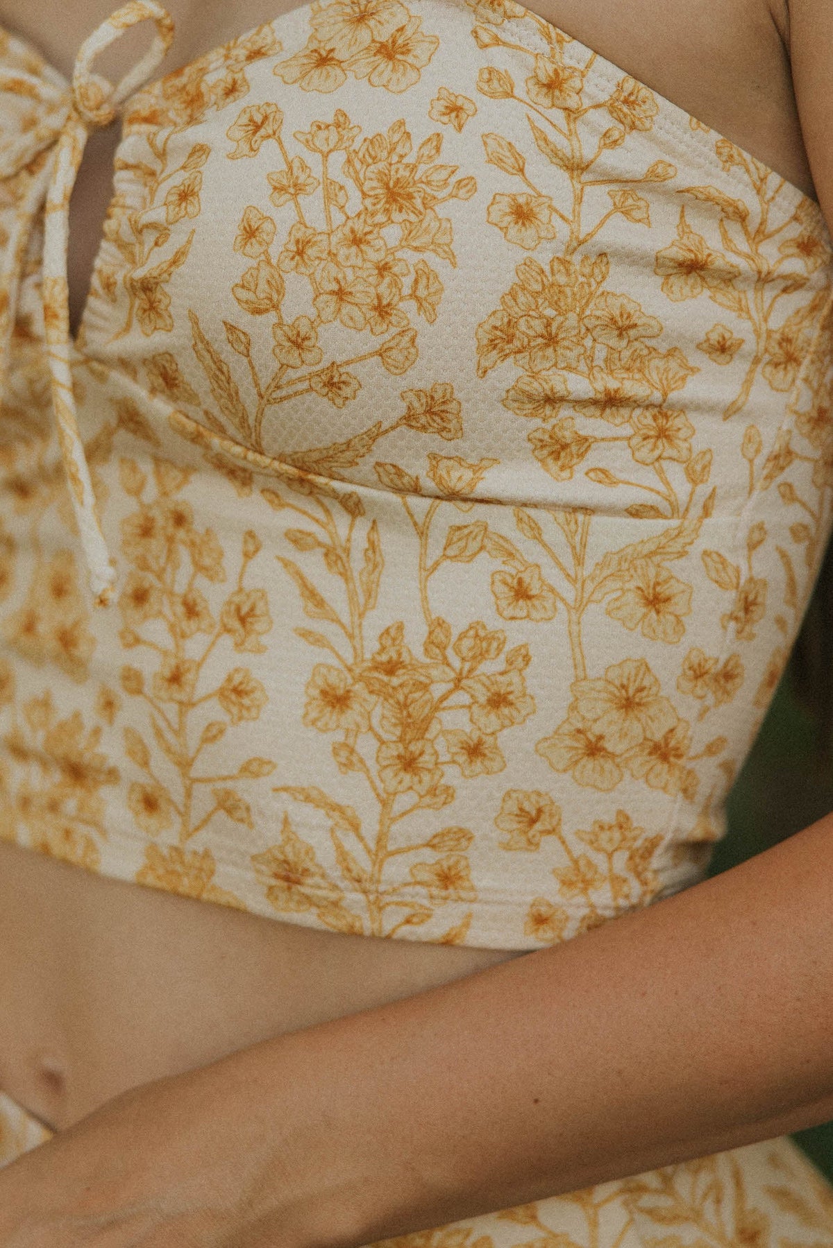 Sol Top | Floral Sweetheart Neck Tankini Top