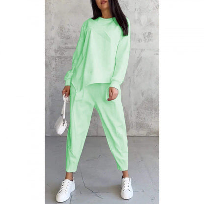 2-teiliges Damen-Freizeitset mit asymmetrischem Sweatshirt
