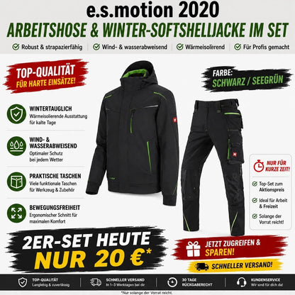 ☀️ WINTER-SALE IM SOMMER ❄️ Softshelljacke × Bundhose e.s.motion 2026 Set