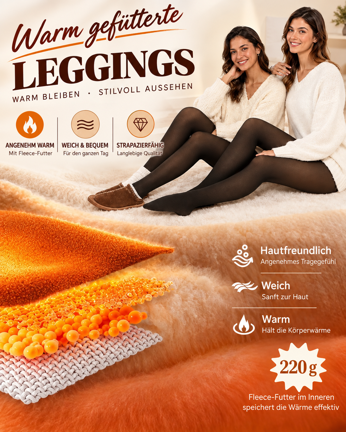 Magische Thermo-Leggings mit Fleece-Futter