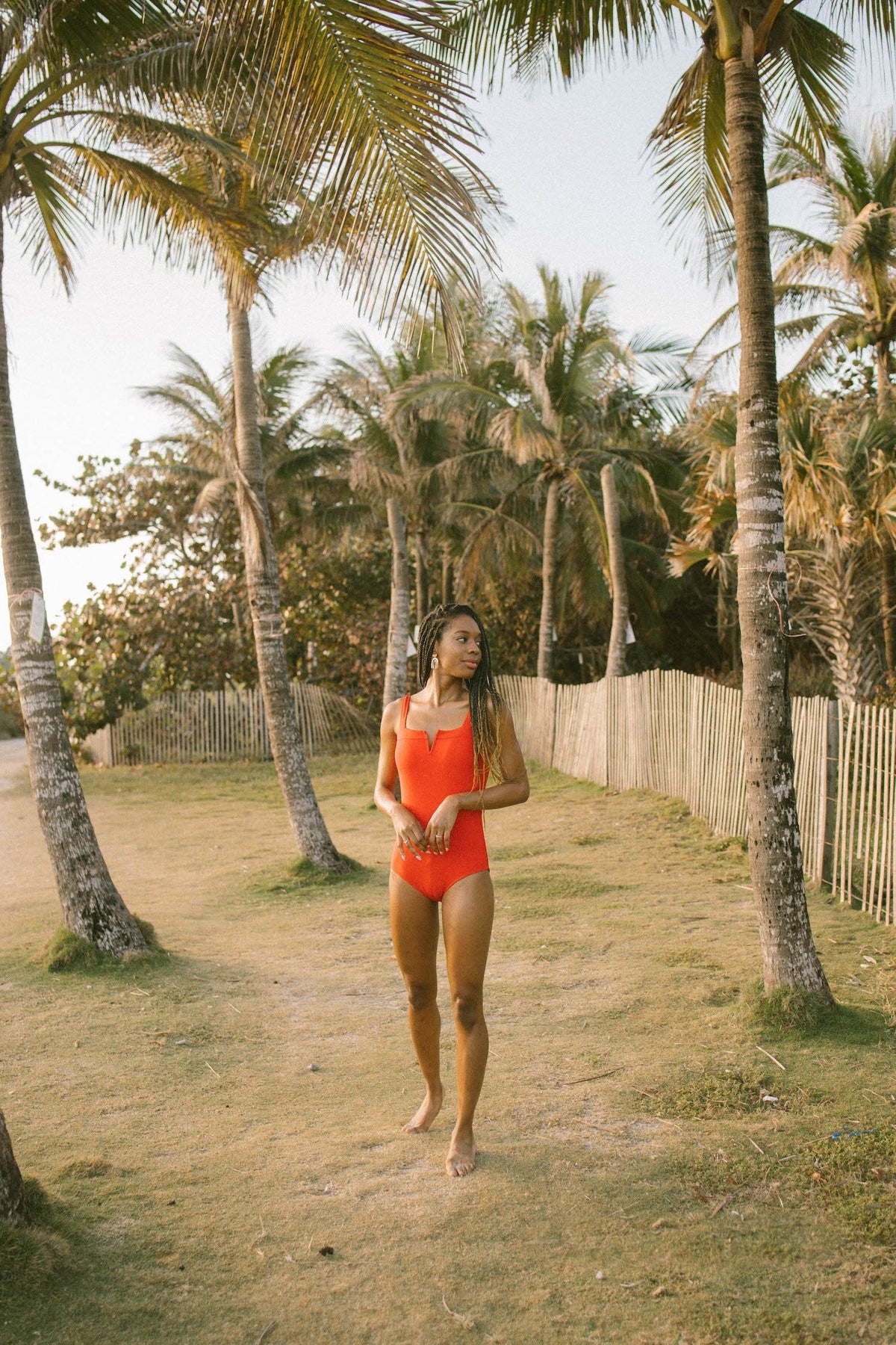 Phoenix One Piece | Ribbed Notch Neck Cross Back Swimsuit