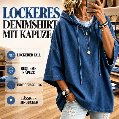 👚 50 % RABATT | Lässig, locker & unkompliziert – Damen Denim-Hoodie in entspannter Passform
