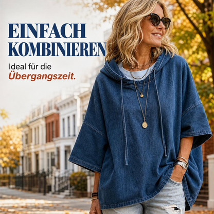 👚 50 % RABATT | Lässig, locker & unkompliziert – Damen Denim-Hoodie in entspannter Passform