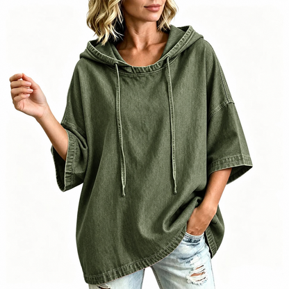 👚 50 % RABATT | Lässig, locker & unkompliziert – Damen Denim-Hoodie in entspannter Passform