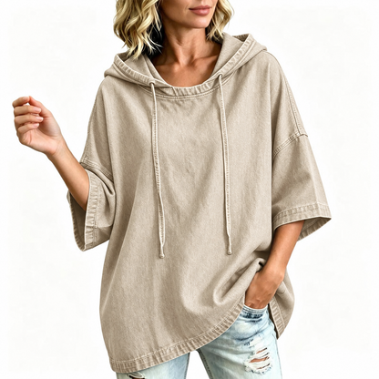 👚 50 % RABATT | Lässig, locker & unkompliziert – Damen Denim-Hoodie in entspannter Passform