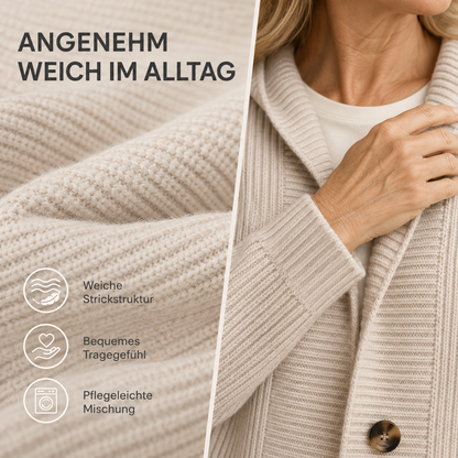 🌸Damen Strickjacke mit Kapuze und Knöpfen