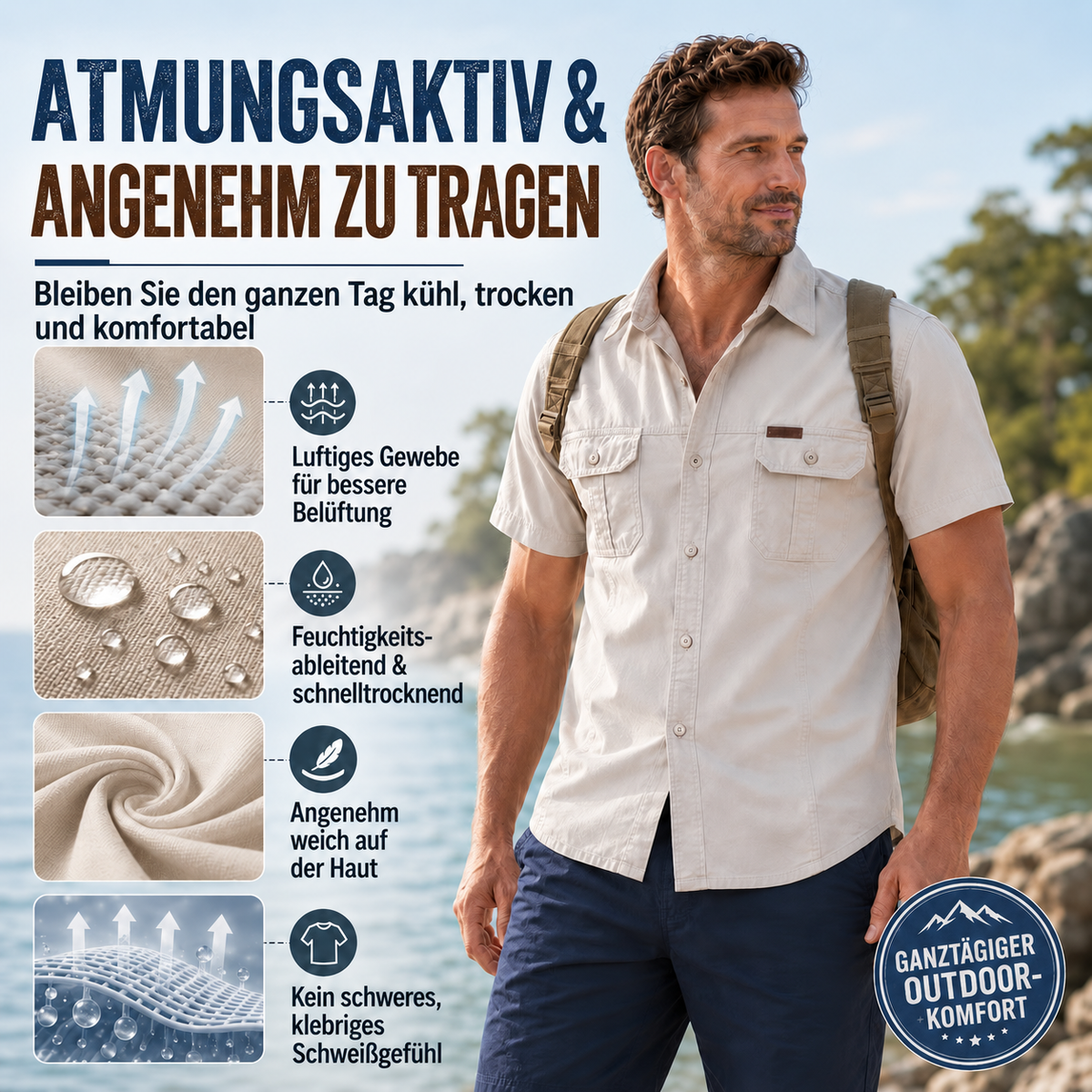 🔥 BESTSELLER | Leichtes Outdoor-Hemd