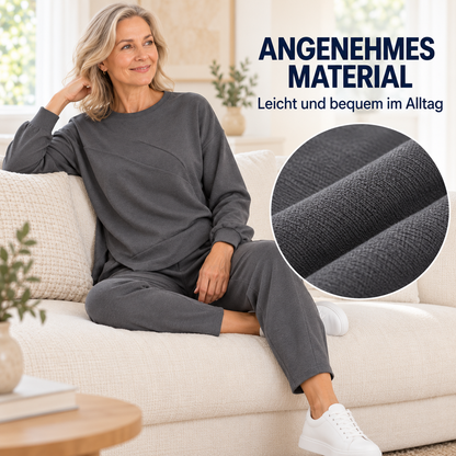 2-teiliges Damen-Freizeitset mit asymmetrischem Sweatshirt