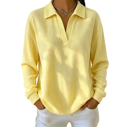 Bestseller🏆🧶 Damen-Strickoberteil mit V-Ausschnitt und langen Ärmeln
