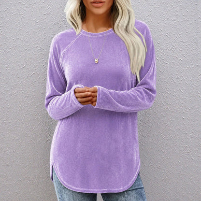 👚 Saisonaler Style – Lässiges Baumwoll-Oberteil mit Rundhalsausschnitt – Luftiger Tragekomfort & vielseitig kombinierbar mit Jeans oder Leggings