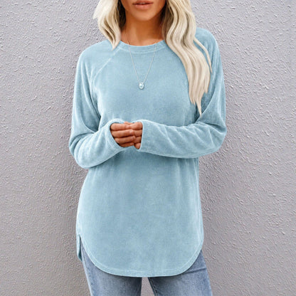 👚 Saisonaler Style – Lässiges Baumwoll-Oberteil mit Rundhalsausschnitt – Luftiger Tragekomfort & vielseitig kombinierbar mit Jeans oder Leggings
