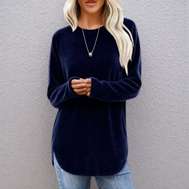 👚 Saisonaler Style – Lässiges Baumwoll-Oberteil mit Rundhalsausschnitt – Luftiger Tragekomfort & vielseitig kombinierbar mit Jeans oder Leggings