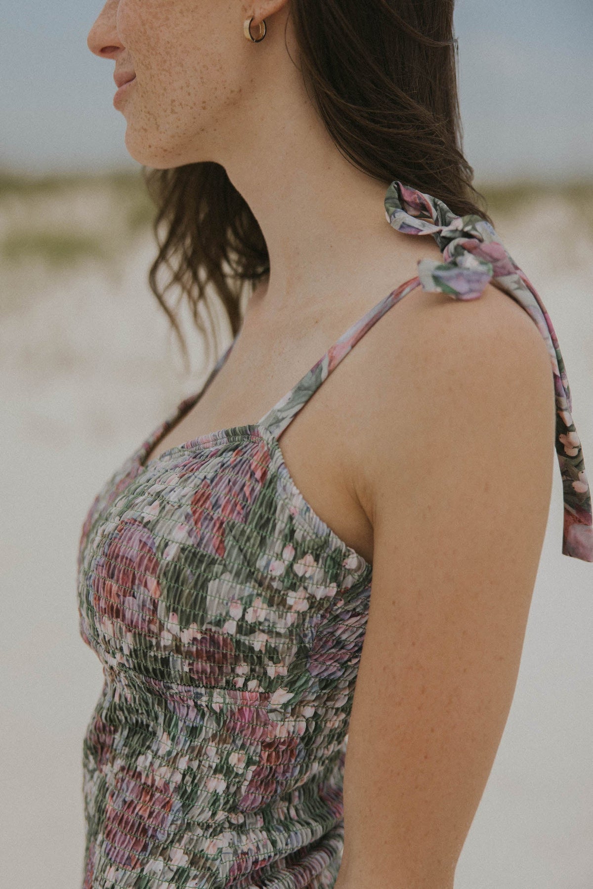 Lotus One Piece | Smocked Sweetheart Neck Swimsuit
