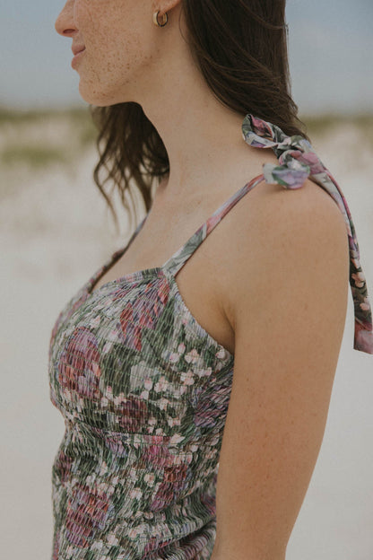 Lotus One Piece | Smocked Sweetheart Neck Swimsuit