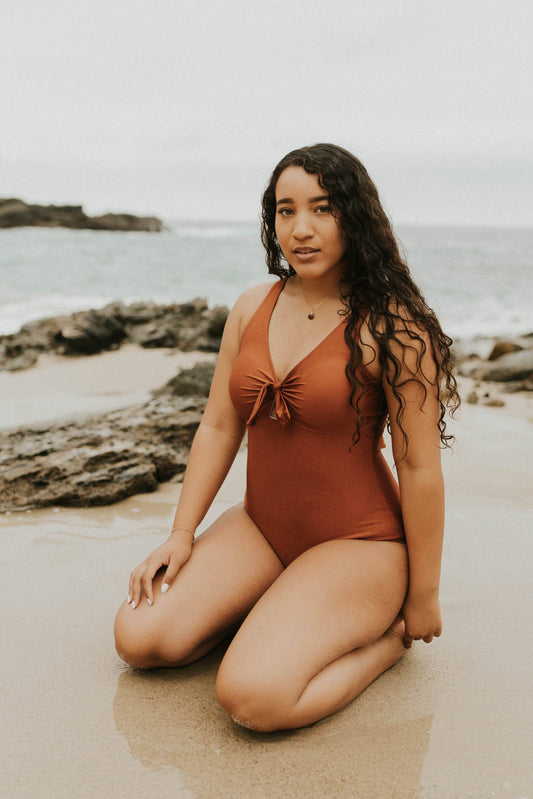 Mauna Loa One Piece | Front Tie Open Back Swimsuit
