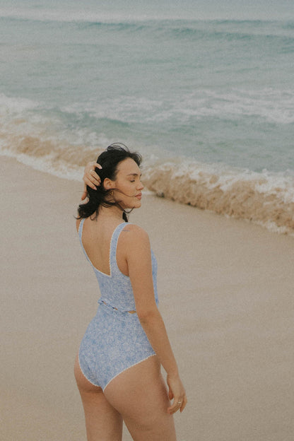 Santorini One Piece |  Paisley Cutout Swimsuit with Ric Rac Trim