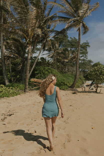 Topaz Swim Dress | Floral Scoop Neck Swim Dress