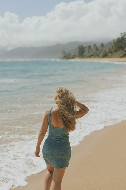 Topaz Swim Dress | Floral Scoop Neck Swim Dress