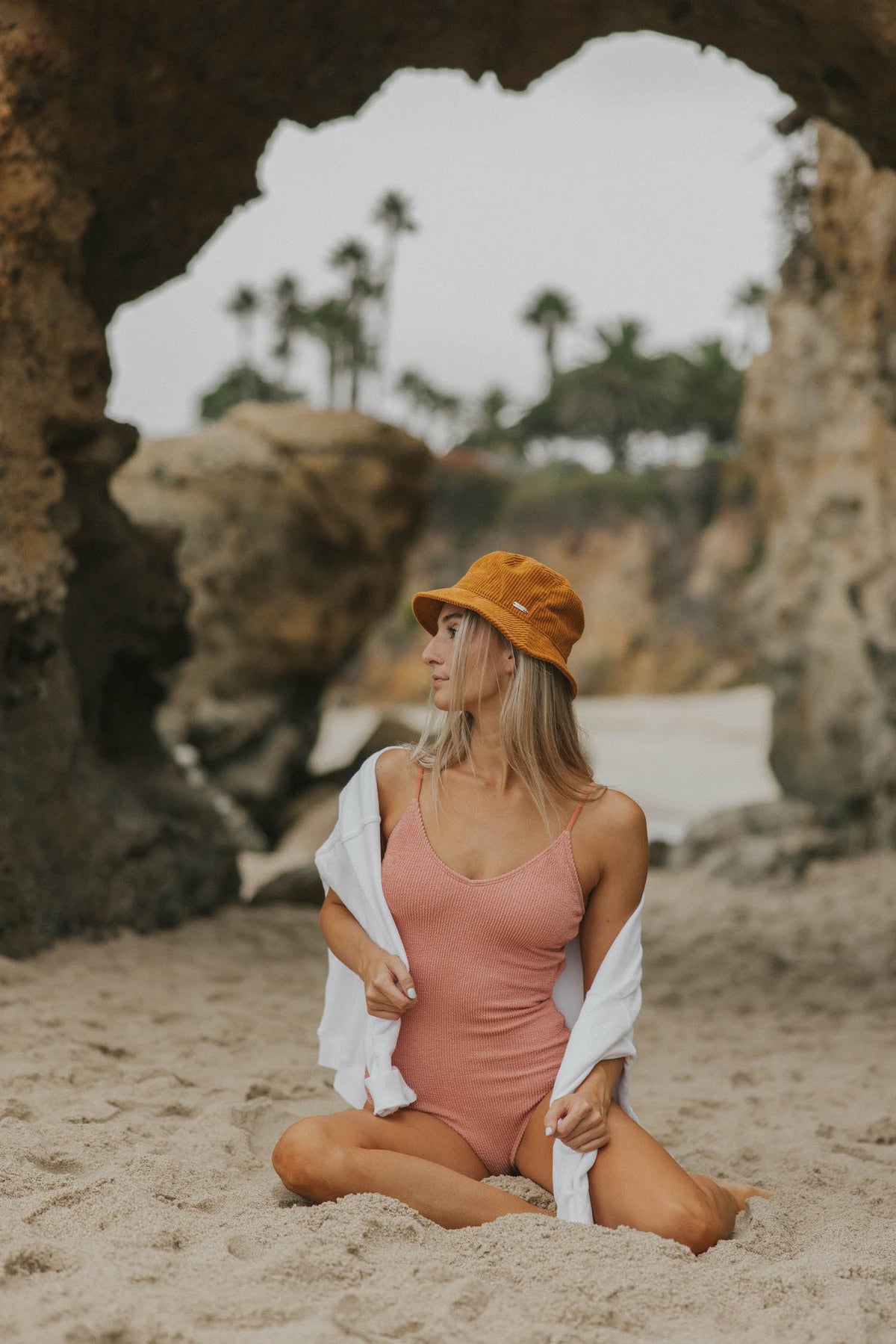 Rose One Piece | Crinkle Textured V Neck Swimsuit