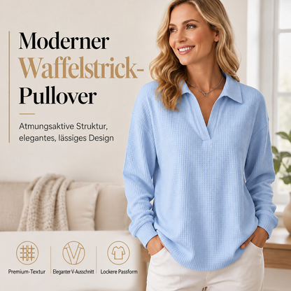 Bestseller🏆🧶 Damen-Strickoberteil mit V-Ausschnitt und langen Ärmeln