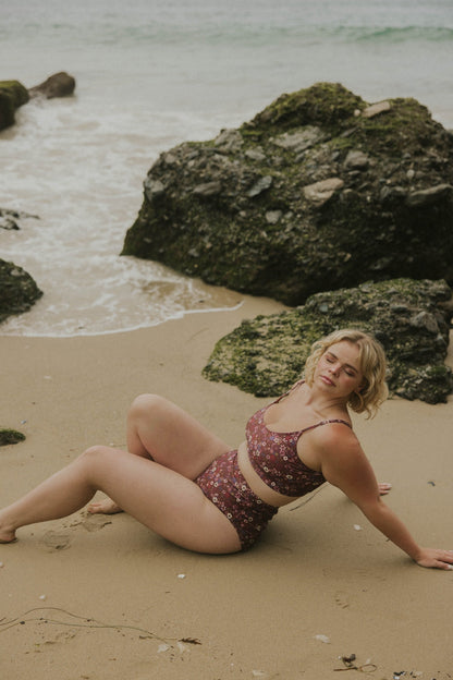 Charlotte Bikini Top | Ditsy Floral Scoop Neck Swim Top