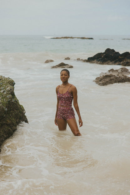 Charlotte Top | Ditsy Floral Scoop Neck Tankini Top
