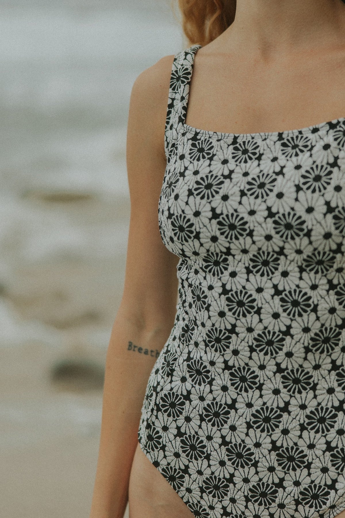 Daisy One Piece | Floral Square Neck Swimsuit