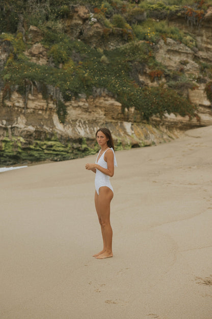 Magnolia One Piece | V Neck Floral Tie Strap Swimsuit