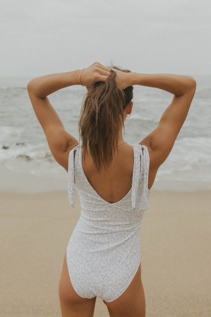 Magnolia One Piece | V Neck Floral Tie Strap Swimsuit