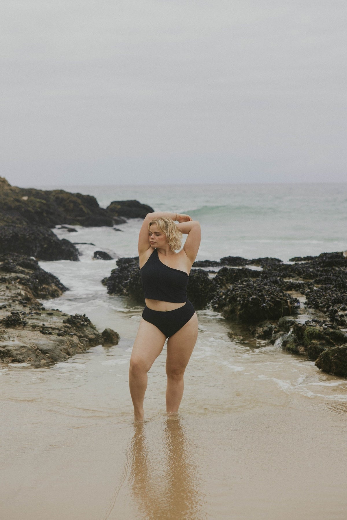 Sicily Top | Crinkle Textured One Shoulder Tankini Top
