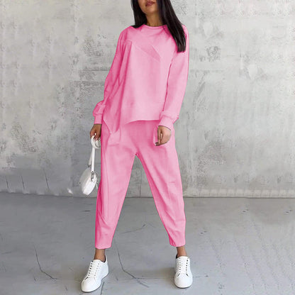 2-teiliges Damen-Freizeitset mit asymmetrischem Sweatshirt