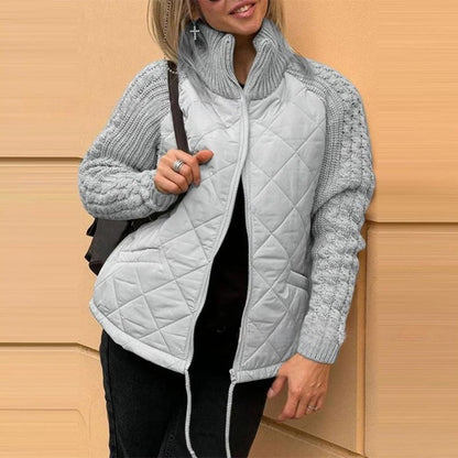 ⏳Begrenzte Zeit 50% Rabatt💥Gestrickte Patchwork-Pufferjacke für Damen